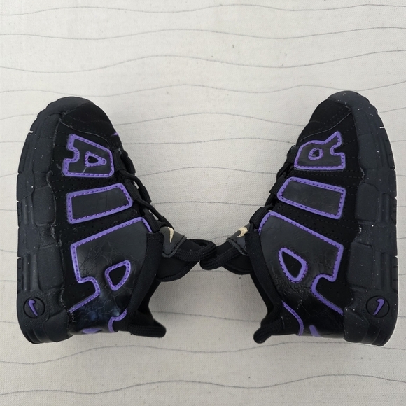 Nike Toddler More Uptempo Black Purple Mid Top Sneakers Shoes Dx5956-001 Size 6C - Picture 8 of 10